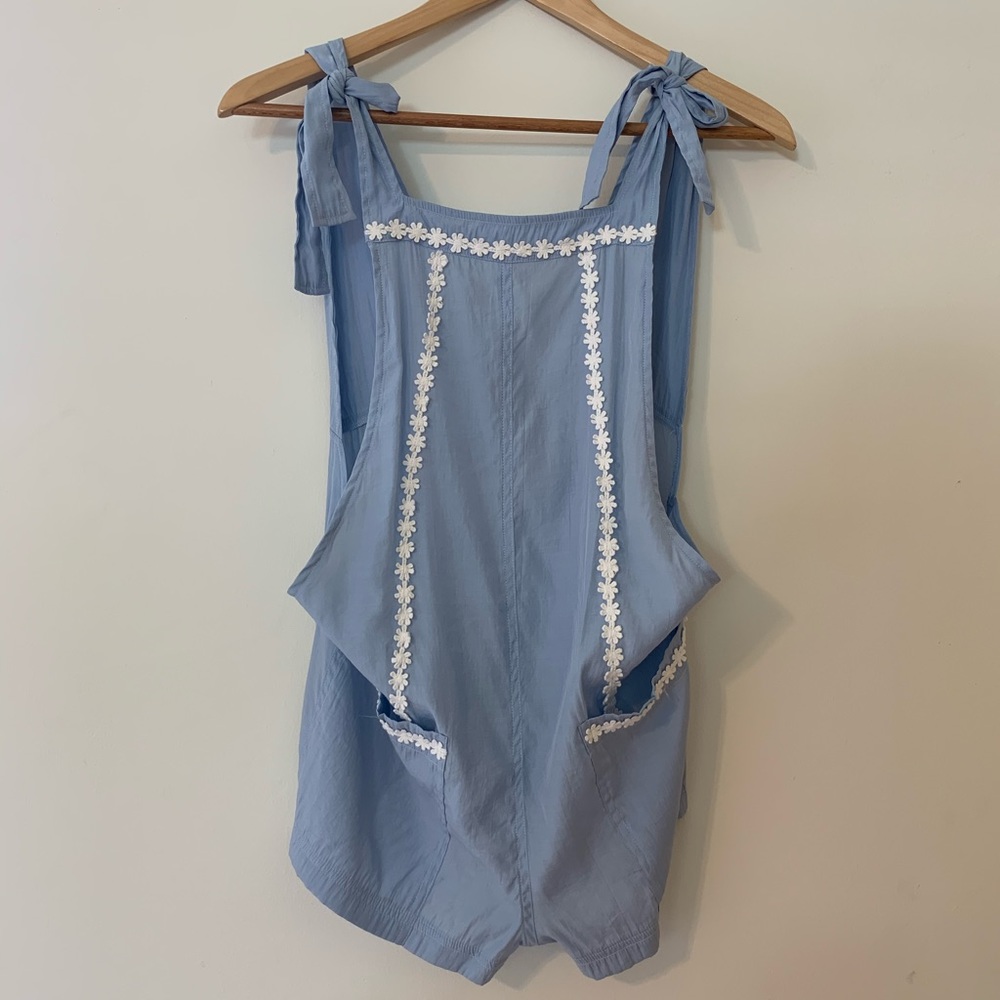 LITTLE WHITE LIES PRIMROSE TRIM BABY BLUE ROMPER
